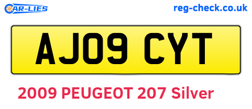 AJ09CYT are the vehicle registration plates.