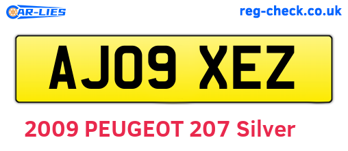AJ09XEZ are the vehicle registration plates.
