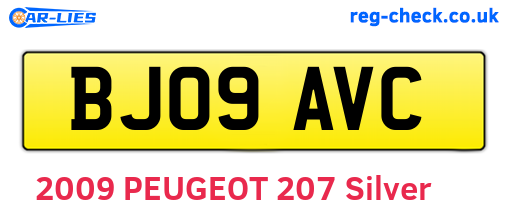 BJ09AVC are the vehicle registration plates.
