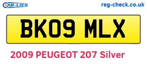 BK09MLX are the vehicle registration plates.