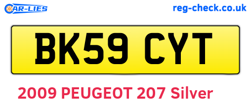 BK59CYT are the vehicle registration plates.