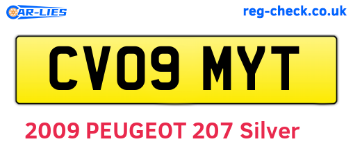 CV09MYT are the vehicle registration plates.