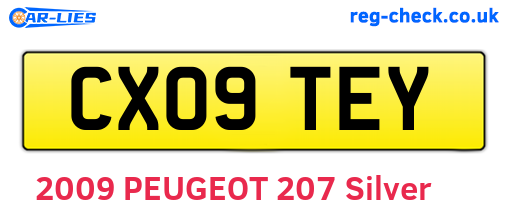 CX09TEY are the vehicle registration plates.