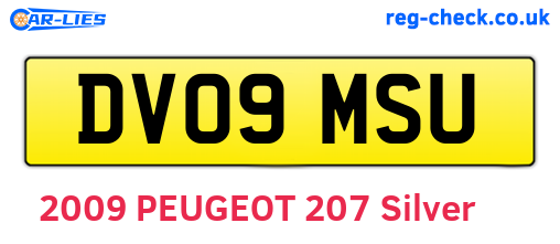 DV09MSU are the vehicle registration plates.