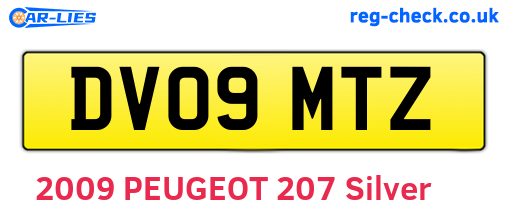 DV09MTZ are the vehicle registration plates.
