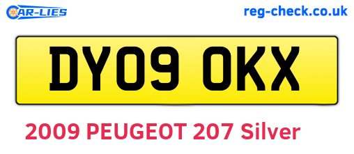 DY09OKX are the vehicle registration plates.
