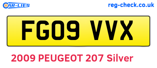 FG09VVX are the vehicle registration plates.