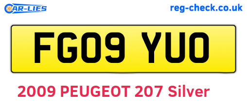 FG09YUO are the vehicle registration plates.