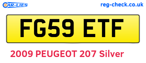 FG59ETF are the vehicle registration plates.