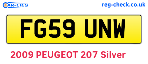 FG59UNW are the vehicle registration plates.