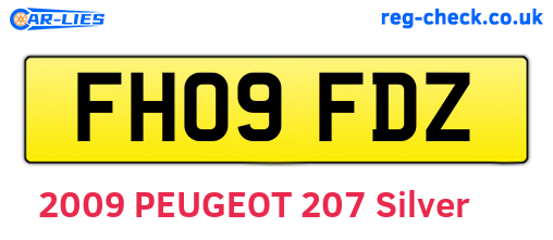 FH09FDZ are the vehicle registration plates.