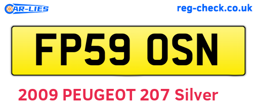 FP59OSN are the vehicle registration plates.