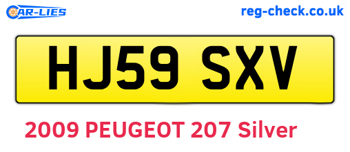 HJ59SXV are the vehicle registration plates.