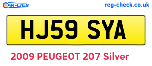 HJ59SYA are the vehicle registration plates.