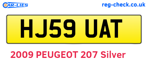 HJ59UAT are the vehicle registration plates.