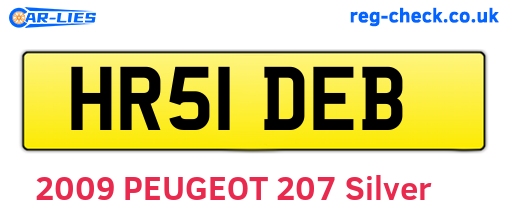 HR51DEB are the vehicle registration plates.