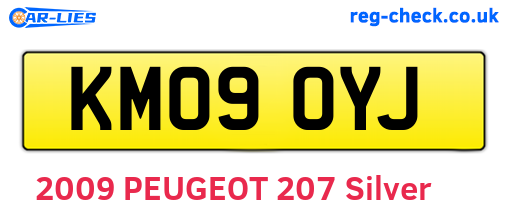 KM09OYJ are the vehicle registration plates.