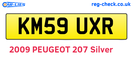 KM59UXR are the vehicle registration plates.