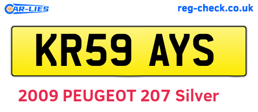 KR59AYS are the vehicle registration plates.