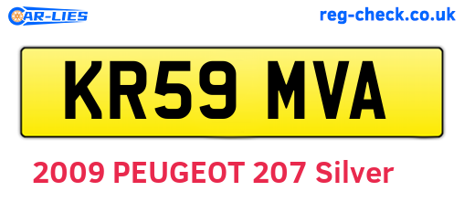 KR59MVA are the vehicle registration plates.