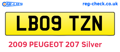 LB09TZN are the vehicle registration plates.