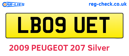 LB09UET are the vehicle registration plates.