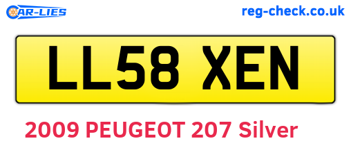 LL58XEN are the vehicle registration plates.
