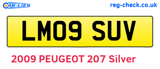 LM09SUV are the vehicle registration plates.