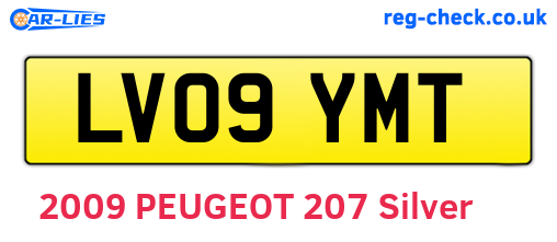 LV09YMT are the vehicle registration plates.