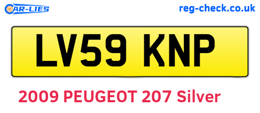 LV59KNP are the vehicle registration plates.