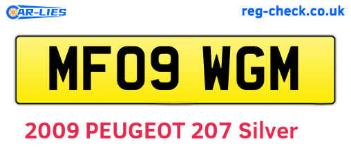 MF09WGM are the vehicle registration plates.
