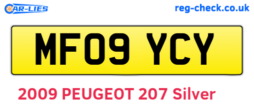 MF09YCY are the vehicle registration plates.