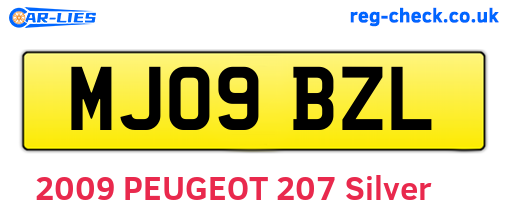 MJ09BZL are the vehicle registration plates.