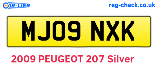 MJ09NXK are the vehicle registration plates.