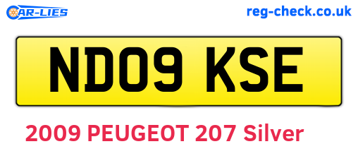 ND09KSE are the vehicle registration plates.