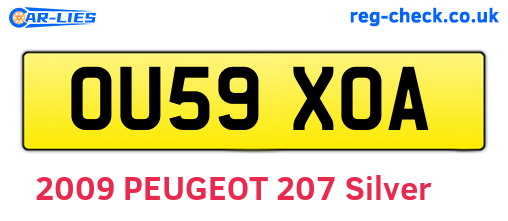 OU59XOA are the vehicle registration plates.