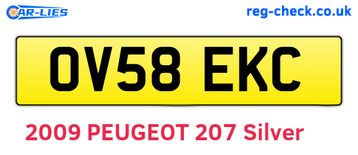 OV58EKC are the vehicle registration plates.
