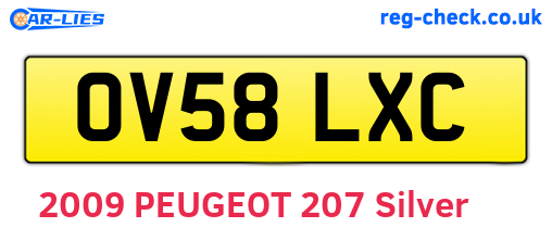 OV58LXC are the vehicle registration plates.