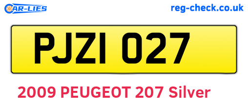 PJZ1027 are the vehicle registration plates.