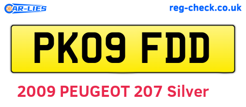 PK09FDD are the vehicle registration plates.