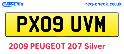 PX09UVM are the vehicle registration plates.
