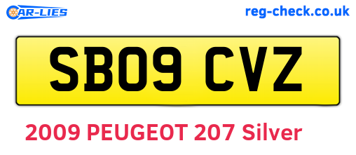 SB09CVZ are the vehicle registration plates.