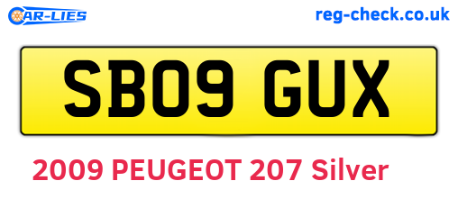 SB09GUX are the vehicle registration plates.