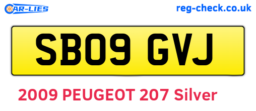 SB09GVJ are the vehicle registration plates.