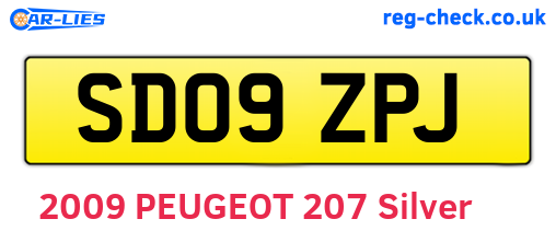 SD09ZPJ are the vehicle registration plates.