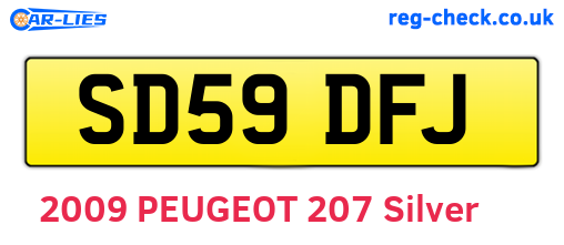 SD59DFJ are the vehicle registration plates.