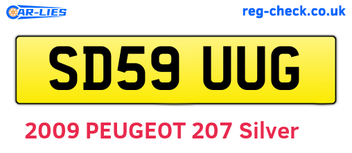 SD59UUG are the vehicle registration plates.