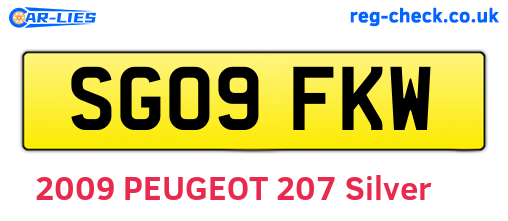 SG09FKW are the vehicle registration plates.