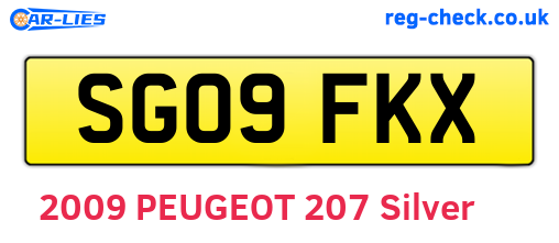 SG09FKX are the vehicle registration plates.
