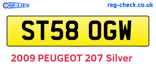 ST58OGW are the vehicle registration plates.